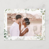 Carte Postale Merci de Mariage photo en or Whimsical Green (Devant)