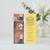 Carte postale Merci de Mariage photo jaune et gris (Debout devant)