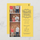 Carte postale Merci de Mariage photo jaune et gris (Devant / Derrière)