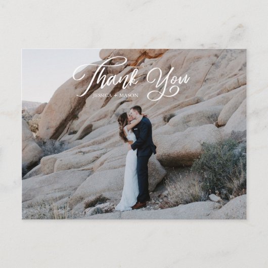 Carte postale Merci de Mariage photo vintage Scrip (Devant)