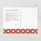 Carte Postale Merci de Mariage rose et rouge rétro budget (Dos)