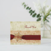 Carte Postale Merci de mariage rustique rouge hiver (Debout devant)