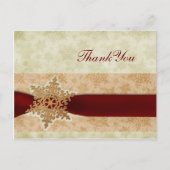 Carte Postale Merci de mariage rustique rouge hiver (Devant)