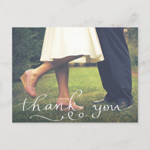 Carte Postale Merci de mariage vintage Typographie Photo