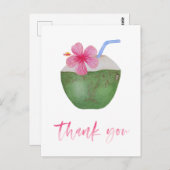 Carte Postale Merci de noix de coco tropical de Bachelorette (Devant / Derrière)