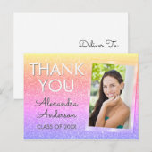 Carte Postale Merci de Parties scintillant rose pourpre (Devant / Derrière)