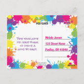 Carte Postale Merci de peinture coloré (Dos)