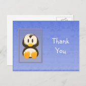 Carte postale Merci de pingouin bleu (Devant / Derrière)
