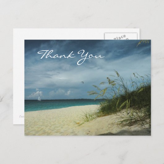 Carte postale Merci de plage (Devant / Derrière)