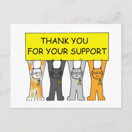 Carte Postale Merci de rubans jaunes pour votre support (Devant)