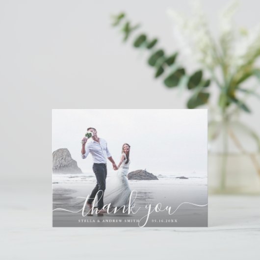 Carte Postale Merci de script à la main chic (Debout devant)