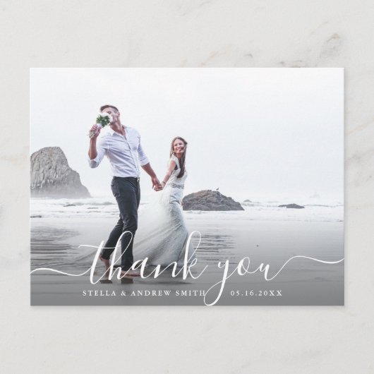 Carte Postale Merci de script à la main chic (Devant)