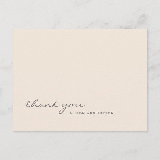 Carte postale Merci de script couleur vive Peach (Devant)