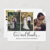 Carte Postale Merci de script de calligraphie à trois photos | (Devant / Derrière)