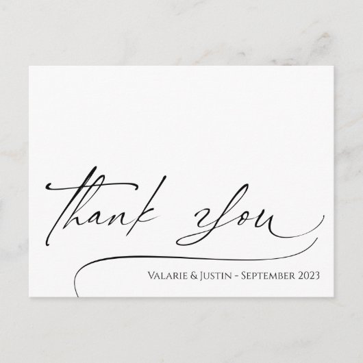 Carte postale Merci de script simple (Devant)