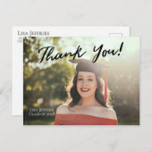 Carte Postale Merci de script simple et élégant (Devant / Derrière)