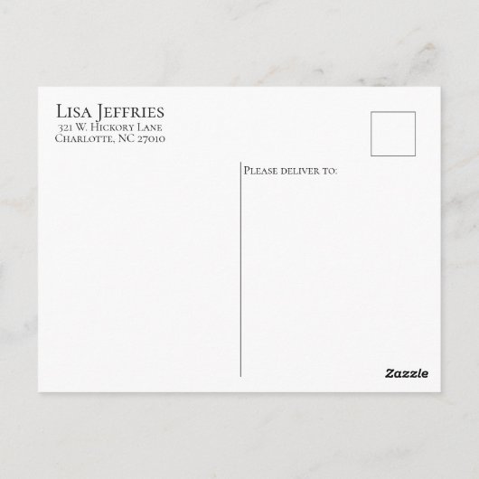 Carte Postale Merci de script simple et élégant (Dos)