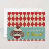 Carte postale Merci de singe de réserve (Devant / Derrière)