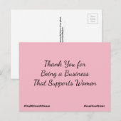 Carte Postale Merci de Soutenir les Femmes dans les Affaires (Devant / Derrière)