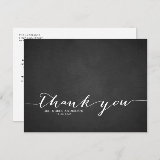 Carte postale Merci de tableau de bord de script m (Devant / Derrière)