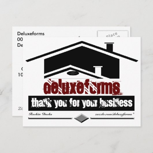 Carte Postale Merci de toit noir (Devant / Derrière)