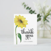 Carte Postale Merci de tournesol aquarelle (Debout devant)