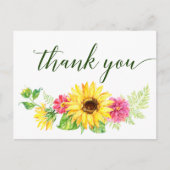 Carte Postale Merci de tournesol d'été (Devant)