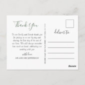 Carte Postale Merci de trame de courroie Eucalyptus moderne Boho (Dos)