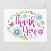 Carte Postale Merci de typographie à la main (Devant)