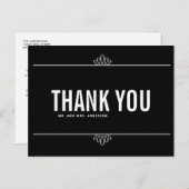 Carte postale Merci de Typographie moderne noir bl (Devant / Derrière)