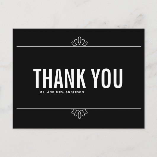 Carte postale Merci de Typographie moderne noir bl (Devant)