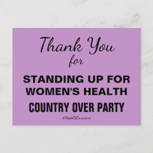 Carte Postale Merci de vous être levé pour la santé des femmes