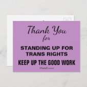 Carte Postale Merci de vous être tenu debout pour les personnes (Devant / Derrière)