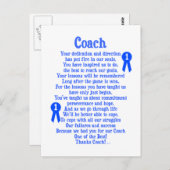 Carte Postale Merci d'entraîneurs (Devant / Derrière)