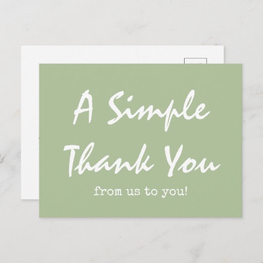 Carte Postale Merci d'entreprise écologique Sage de script simpl (Devant / Derrière)