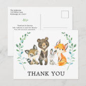 Carte Postale Merci des animaux forestiers (Devant / Derrière)