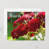 Carte Postale Merci des Roses rouges (Devant / Derrière)