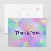 Carte postale Merci - Design à bulles (Devant / Derrière)