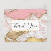 Carte Postale Merci design en marbre rose or Rose de luxe (Devant)