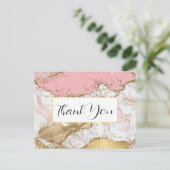 Carte Postale Merci design en marbre rose or Rose de luxe (Debout devant)