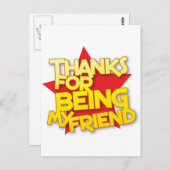 Carte Postale merci d'être mon ami (Devant / Derrière)