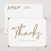Carte Postale Merci D'Être Mon Épouse D'Or Script Merci (Devant / Derrière)