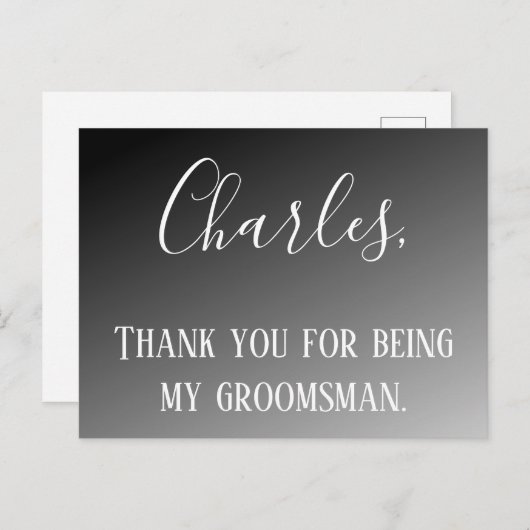 Carte Postale Merci d'être mon Groomsman (Devant / Derrière)
