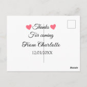 Carte Postale merci d'être venu nom à ajouter message texte (Dos)