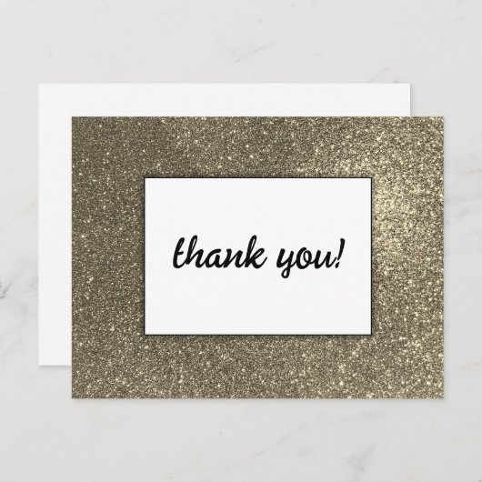 Carte Postale Merci d'événement Elegant Gold Parties scintillant (Devant / Derrière)