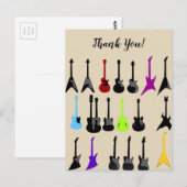 Carte Postale Merci d'impression de guitare personnalisée (Devant / Derrière)