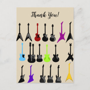 Carte Postale Merci d'impression de guitare personnalisée