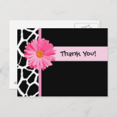 Carte Postale Merci D'Impression Giraffe À La Mode Avec Faisée R (Devant / Derrière)