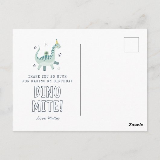 Carte postale Merci Dinosaur (Dos)