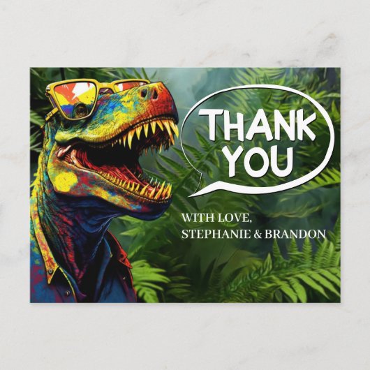 Carte Postale Merci Dinosaur Jurassic Thème Enfants (Devant)